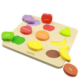 Drewniany Sorter Kształtów Masterkidz Kolorowe Owoce