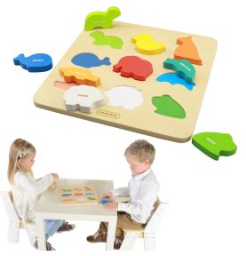 Drewniany Sorter Kształtów Masterkidz Kolorowe Zwierzątka