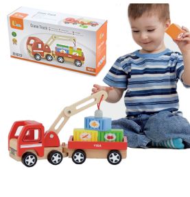 Drewniany Dźwig z kontenerami Viga Toys