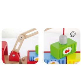 Drewniany Dźwig z kontenerami Viga Toys