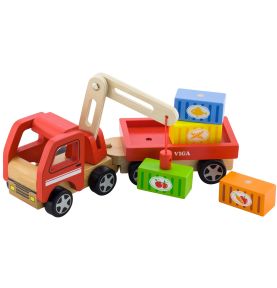 Drewniany Dźwig z kontenerami Viga Toys