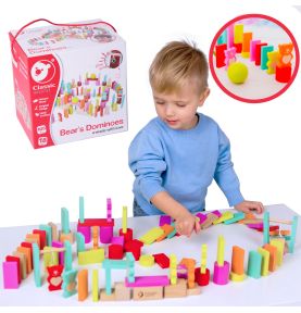 CLASSIC WORLD Drewniane Domino dla Dzieci Misie 105 el.