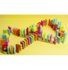 CLASSIC WORLD Drewniane Domino dla Dzieci Misie 105 el.