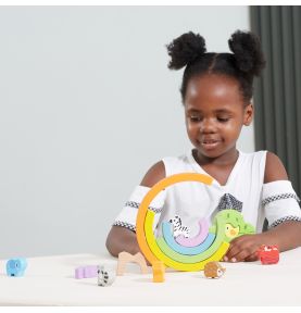 VIGA Drewniana Tęcza Układanka Klocki Kreatywne Montessori