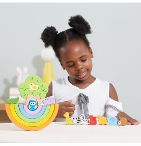 VIGA Drewniana Tęcza Układanka Klocki Kreatywne Montessori