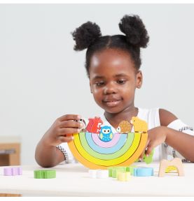 VIGA Drewniana Tęcza Układanka Klocki Kreatywne Montessori