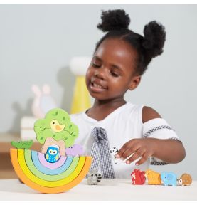 VIGA Drewniana Tęcza Układanka Klocki Kreatywne Montessori