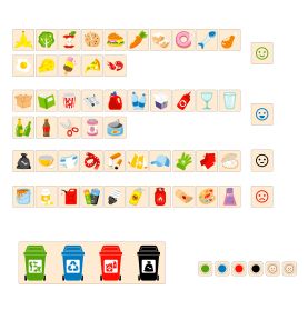 VIGA Układanka Gra edukacyjna drewniana do nauki sortowania śmieci