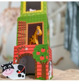 WOOPIE GREEN Układanka Kostki Farma w Pudełkach + Figurki 10 el.