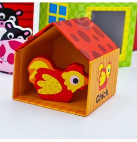 WOOPIE GREEN Układanka Kostki Farma w Pudełkach + Figurki 10 el.