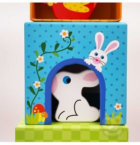 WOOPIE GREEN Układanka Kostki Farma w Pudełkach + Figurki 10 el.