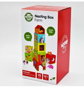 WOOPIE GREEN Układanka Kostki Farma w Pudełkach + Figurki 10 el.