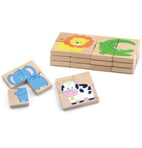 Viga Drewniane Puzzle Magnetyczne Zwierzęta Układanka Certyfikat FSC
