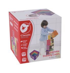 CLASSIC WORLD Układanka Nauka Liczenia Warzywa Piramidka Klocki 10 el.