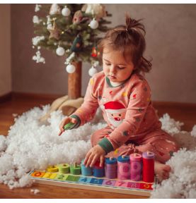 WOOPIE GREEN Układanka Nauka Liczenia i Kolorów Montessori 56 el.