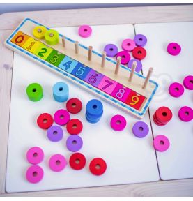 WOOPIE GREEN Układanka Nauka Liczenia i Kolorów Montessori 56 el.