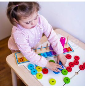 WOOPIE GREEN Układanka Nauka Liczenia i Kolorów Montessori 56 el.
