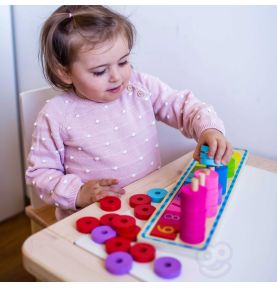 WOOPIE GREEN Układanka Nauka Liczenia i Kolorów Montessori 56 el.