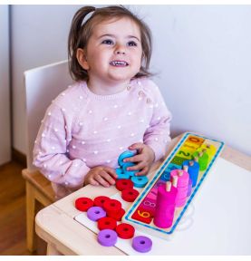 WOOPIE GREEN Układanka Nauka Liczenia i Kolorów Montessori 56 el.