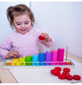 WOOPIE GREEN Układanka Nauka Liczenia i Kolorów Montessori 56 el.
