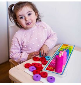 WOOPIE GREEN Układanka Nauka Liczenia i Kolorów Montessori 56 el.