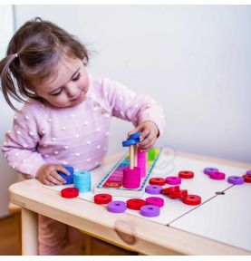 WOOPIE GREEN Układanka Nauka Liczenia i Kolorów Montessori 56 el.