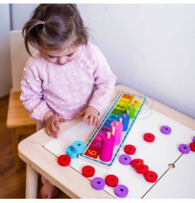 WOOPIE GREEN Układanka Nauka Liczenia i Kolorów Montessori 56 el.
