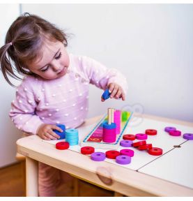 WOOPIE GREEN Układanka Nauka Liczenia i Kolorów Montessori 56 el.