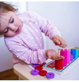 WOOPIE GREEN Układanka Nauka Liczenia i Kolorów Montessori 56 el.