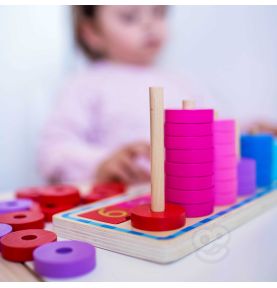 WOOPIE GREEN Układanka Nauka Liczenia i Kolorów Montessori 56 el.