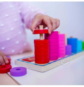 WOOPIE GREEN Układanka Nauka Liczenia i Kolorów Montessori 56 el.