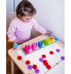 WOOPIE GREEN Układanka Nauka Liczenia i Kolorów Montessori 56 el.
