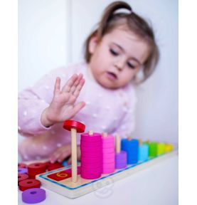 WOOPIE GREEN Układanka Nauka Liczenia i Kolorów Montessori 56 el.