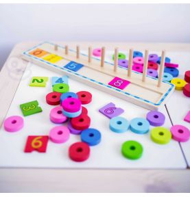 WOOPIE GREEN Układanka Nauka Liczenia i Kolorów Montessori 56 el.
