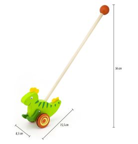 Viga Toys Drewniany Pchacz Dinozaur