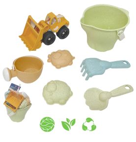 WOOPIE GREEN Zestaw do Piasku w Wiaderku 7 el. BIODEGRADOWALNY ORGANICZNY MATERIAŁ