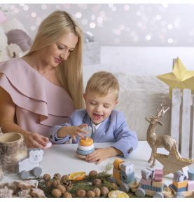 Viga PolarB Drewniana Piramidka edukacyjna - Miś Polarny