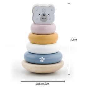 Viga PolarB Drewniana Piramidka edukacyjna - Miś Polarny