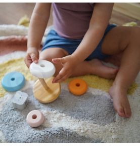 Viga PolarB Drewniana Piramidka edukacyjna - Miś Polarny