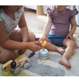 Viga PolarB Drewniana Piramidka edukacyjna - Miś Polarny