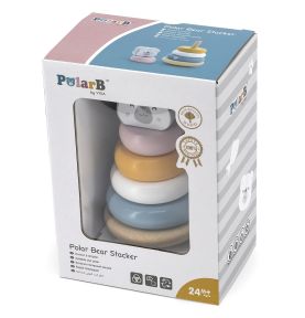 Viga PolarB Drewniana Piramidka edukacyjna - Miś Polarny