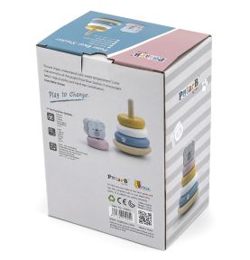 Viga PolarB Drewniana Piramidka edukacyjna - Miś Polarny