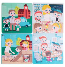 CLASSIC WORLD Puzzle 4w1 Dzień w Szkole