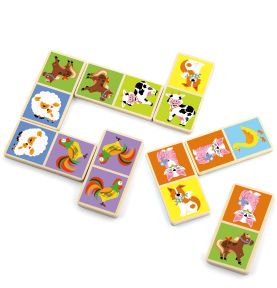 Drewniana gra Domino Farma Viga Toys 28 elementów