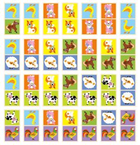 Drewniana gra Domino Farma Viga Toys 28 elementów