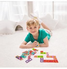 Classic World Drewniana Układanka Gra Domino - Zwierzątka 30 elementów