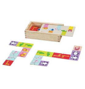 Classic World Drewniana Układanka Gra Domino - Zwierzątka 30 elementów