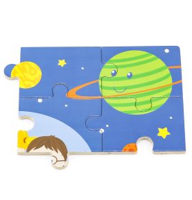 VIGA Drewniane Puzzle Podróż w Kosmos 16 elementów