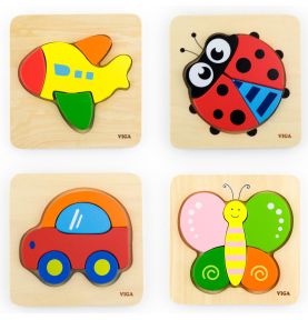 VIGA Pierwsze drewniane Puzzle maluszka Motylek