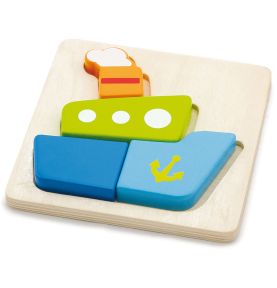 VIGA Pierwsze drewniane Puzzle maluszka Statek